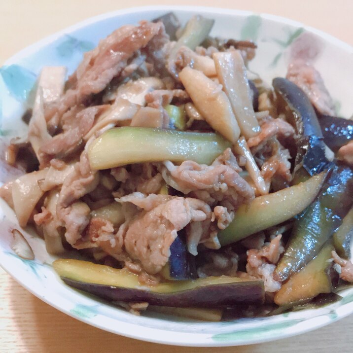 ご飯がすすむ!豚肉、ナス、エリンギのオイスター炒め